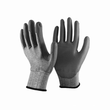 NMSAFETY 18gauge PU anti cut handling glove safety security